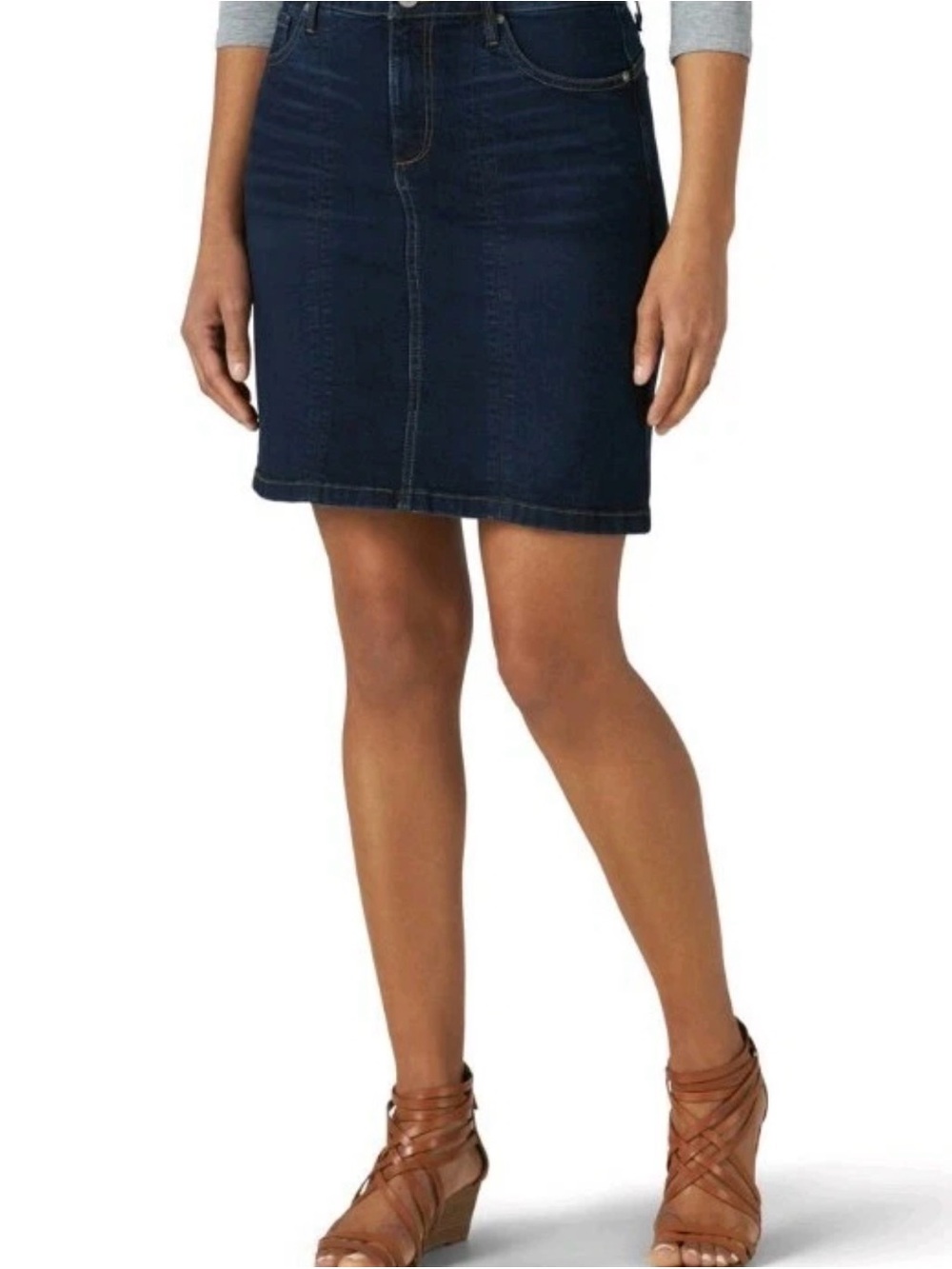 Lee Riders Shape Illusions Denim Skirt Size 6M Cotton Blend
